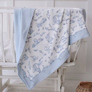 Blue Toile De Jouy Baby Receiving Blanket